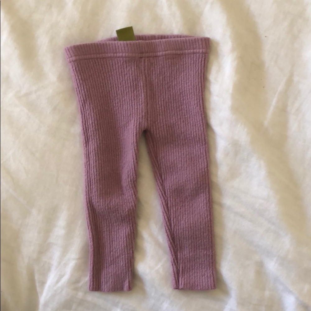Purple ribbed leggings from Nui organics
